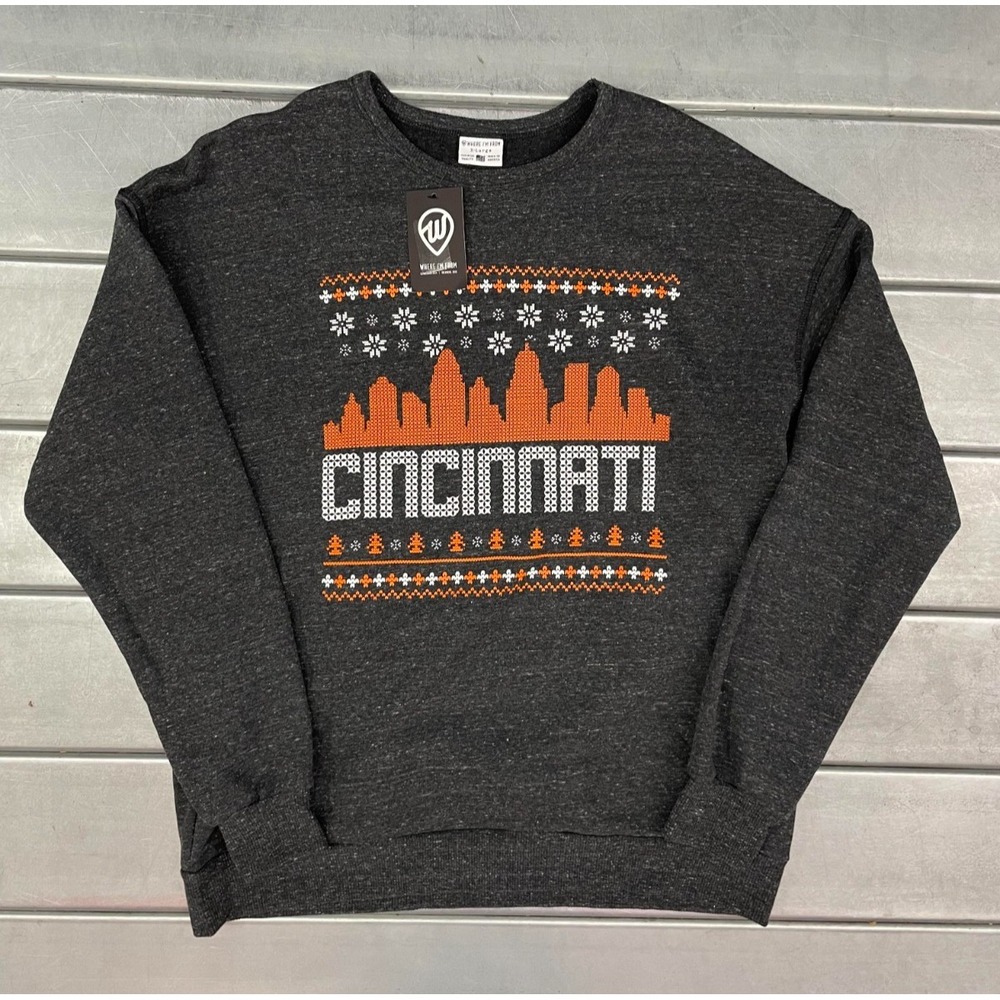 Where I'm From Cincinnati Sweatshirt Size XL Dark Gray Holiday Crew Neck NWT‎